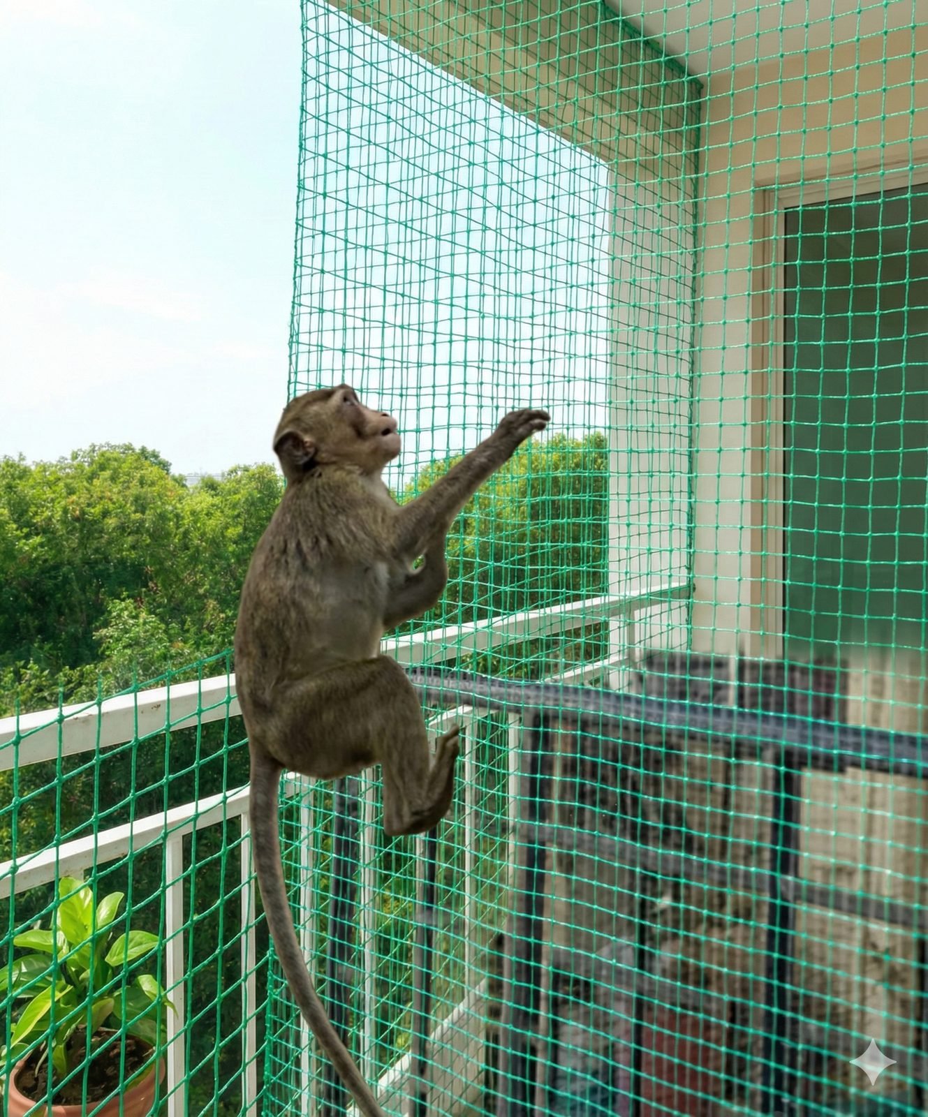 Monkey Safety Nets installation photo by AJD Enterprises, Chennai